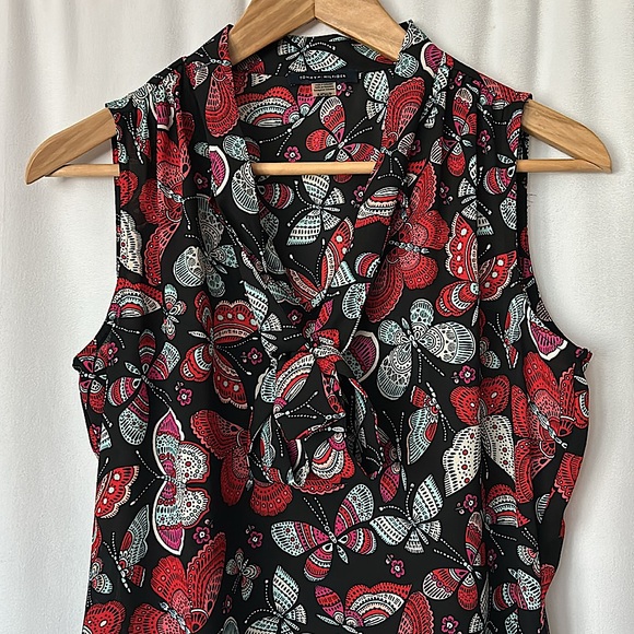 Tommy Hilfiger Colorful Butterflies Sleeveless Blouse Shirt Top **Size S** 🦋🦋 - Picture 3 of 6